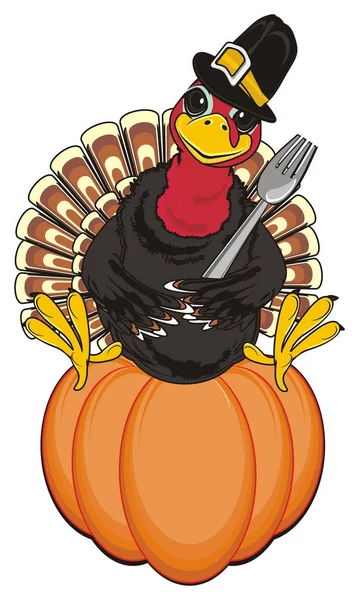 Turkije en happy thanksgiving — Stockfoto