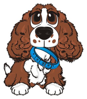 şirin kahverengi spaniel 