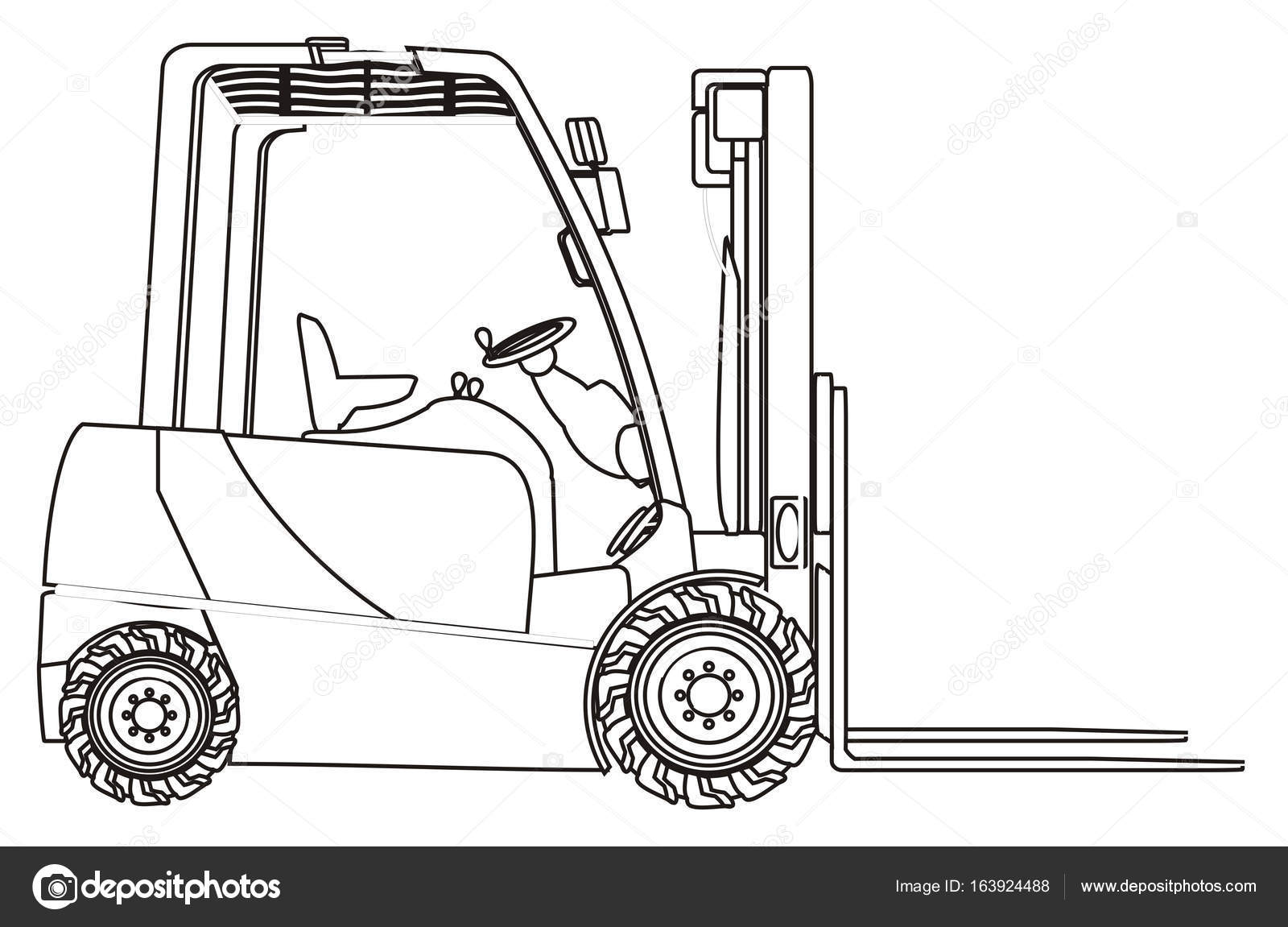 Kleurplaat Heftruck • Kidkleurplaat.nl