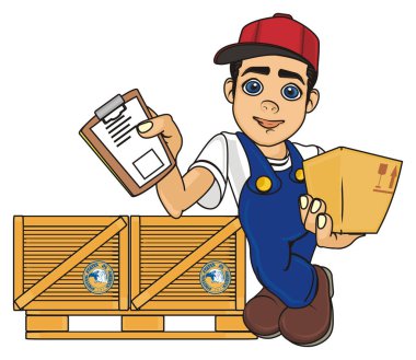 Kurye boy gülümseyerek 