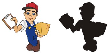 Kurye boy gülümseyerek 