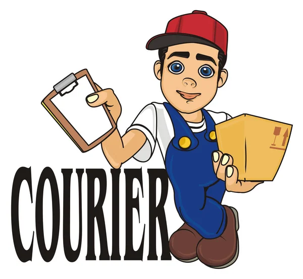 Lachende courier jongen — Stockfoto