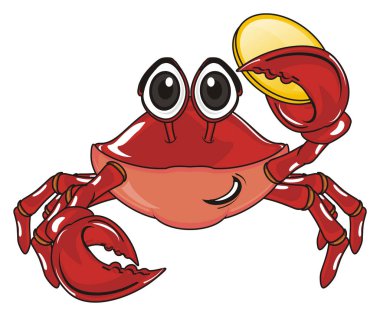 sevimli Kırmızı yengeç