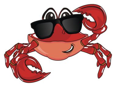 sevimli Kırmızı yengeç