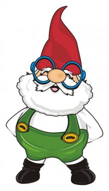 Mavi gözlük mutlu gnome