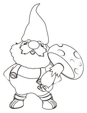 renkli gnome tutun bir mantar