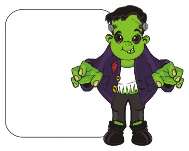 Büyük temiz beyaz kağıt ayaklıklı Frankenstein