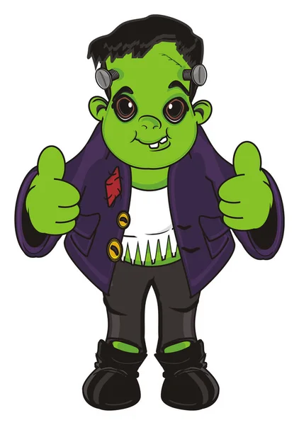 Feliz Frankenstein Mostrar Gesto Clase — Foto de Stock