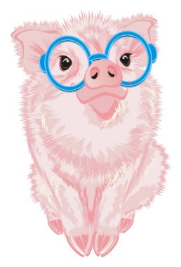 küçük pembe domuz mavi gözlük