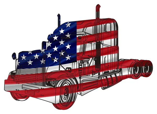 Флаг Сша Американского Трейлера — стоковое фото