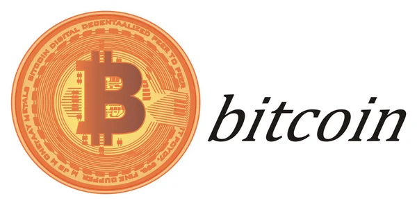 Bitcoin Con Letras Negras Bitcoin — Foto de Stock