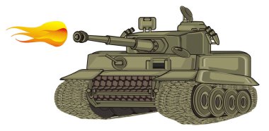 Yeşil ordu tank ve küçük yangın