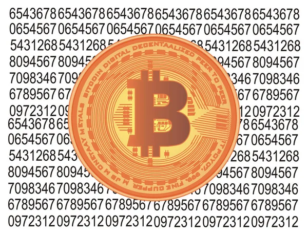 Bitcoin Con Muchos Números Negros — Foto de Stock
