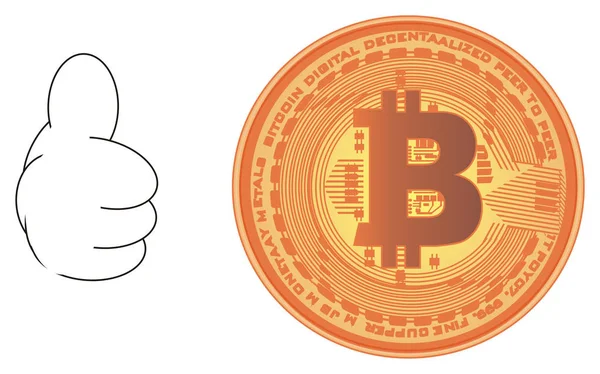 Bitcoin Mano Con Clase Gestos — Foto de Stock