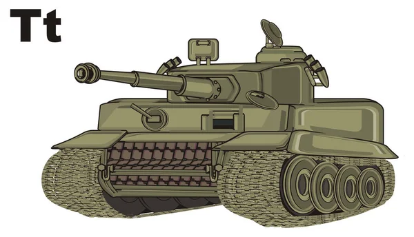 Grüner Armeepanzer Mit Schwarzen Buchstaben — Stockfoto