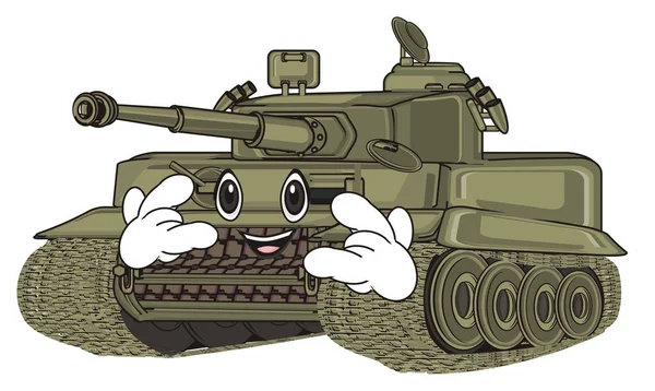 Yeşil Ordu Tank Elleri Ile Mutlu Yüz — Stok fotoğraf