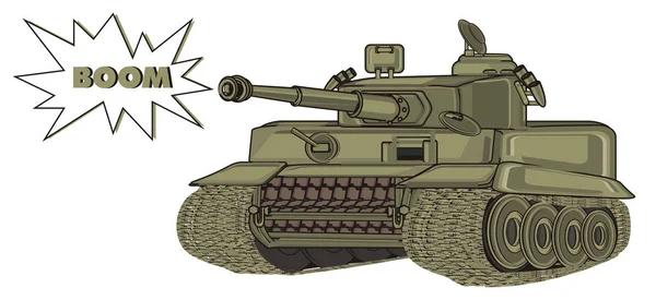 Tanque Exército Verde Callout Com Boom Palavra — Fotografia de Stock