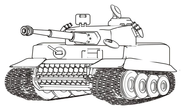 Ordu tank ona beyaz arka plan boyama