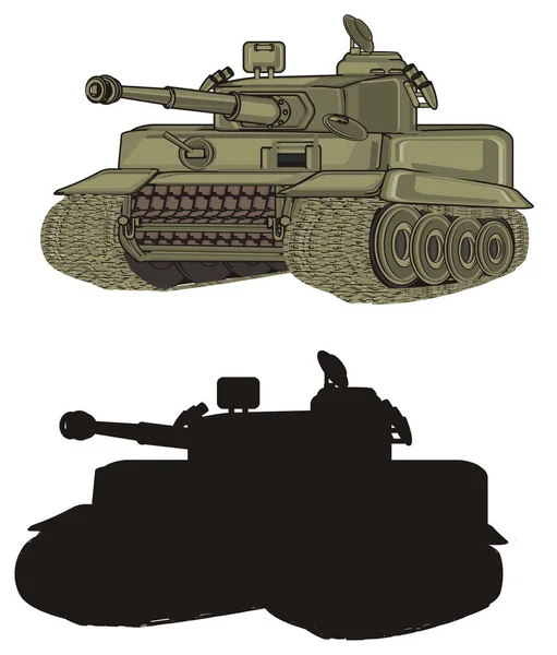 Groene Leger Tank Met Effen Zwarte Tank — Stockfoto