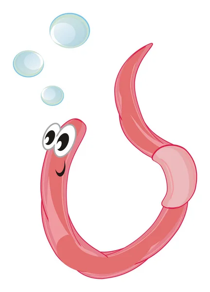 Pink Worm Blue Bubbles — Stock Photo, Image