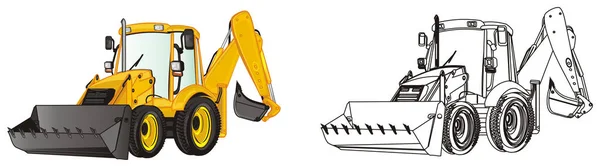 Yellow Excavator Coloring Excavator — Stock Photo, Image