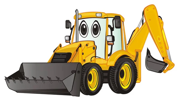 Surprise Face Yellow Excavator — Stock Photo, Image