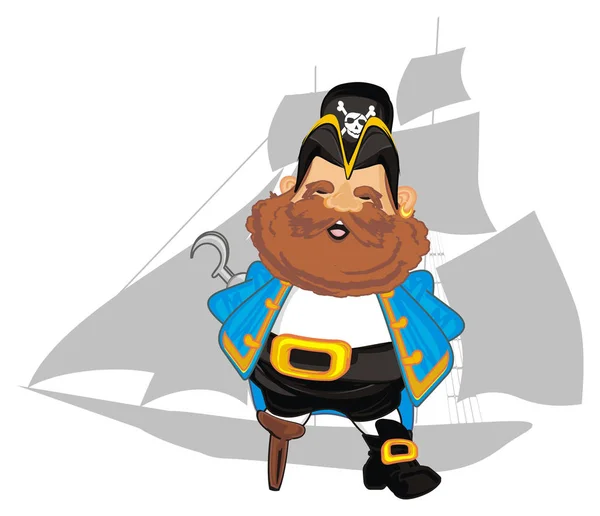 Усміхнений Пірат Тінь Корабля — стокове фото