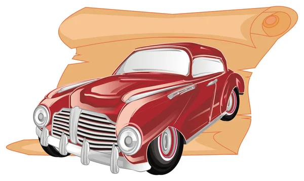 Красный Ретро Автомобиль Чистой Картой — стоковое фото