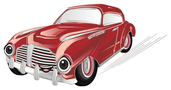 Happy Red Retro Car — Stock Photo, Image