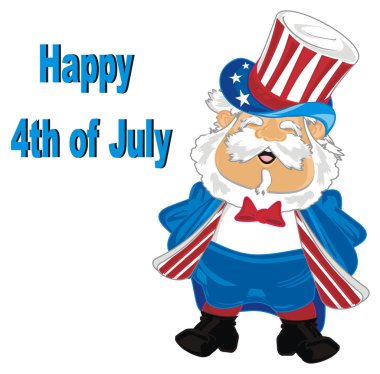 4 th july of Independence day of USA with man and blue date clipart