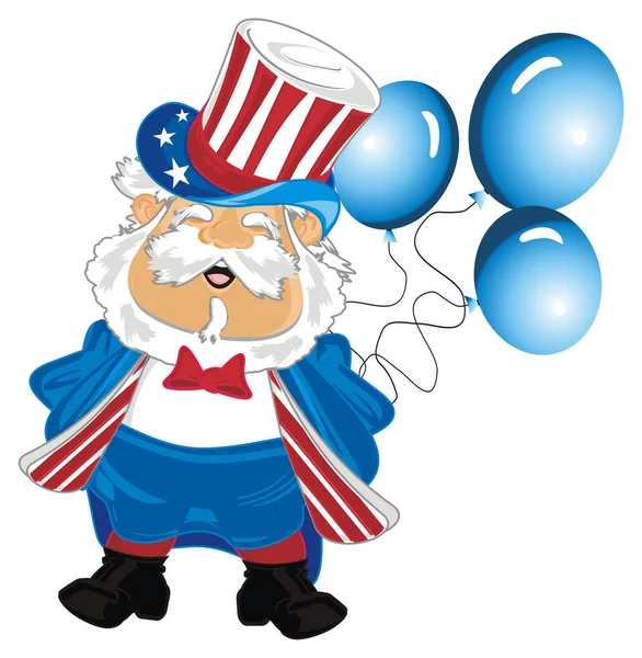 7月4日美国独立日与人和 Airballoons — 图库照片