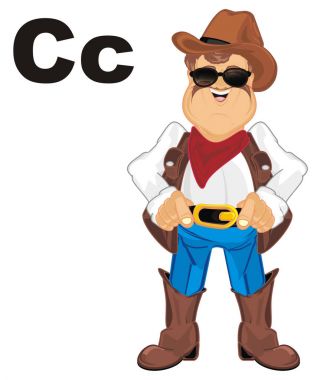 kovboy ile iki siyah harf c 