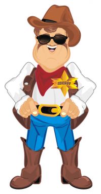 Şerif ile mutlu kovboy star '