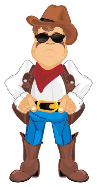Angry Cowboy Stand Watch — Stock Photo, Image