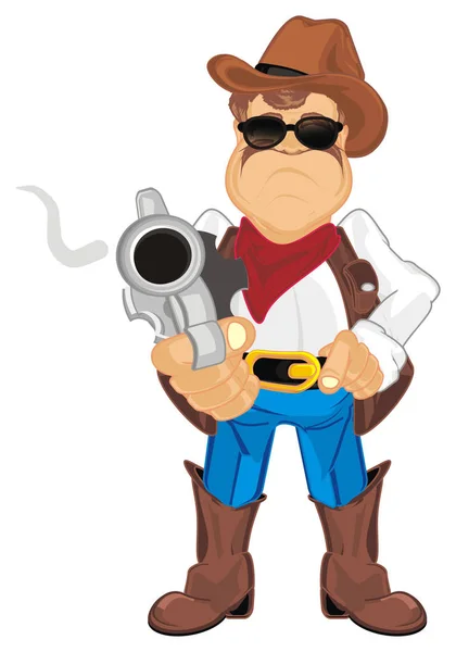 Böser Cowboy Schießt Mit Waffe — Stockfoto