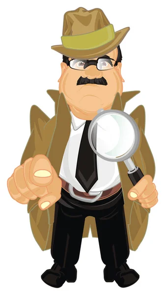 Detective Hold Magnifier Show Gesture — Stock Photo, Image