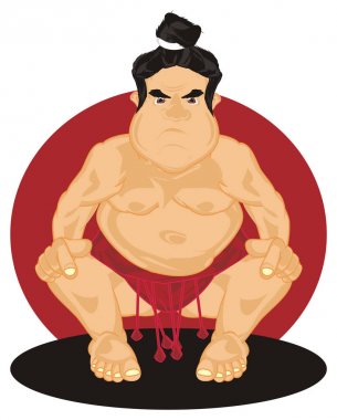 sumo güreşçisi ve renkli işaretleri