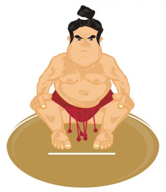 sumo güreşçisi sit halkası üzerinde
