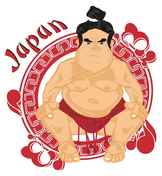 Sumo Wrestler Banner Word Japan — Stock Photo, Image