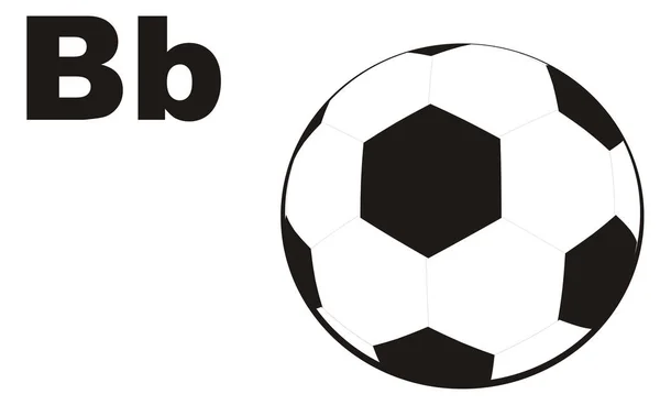 Bola Futebol Letras Pretas — Fotografia de Stock