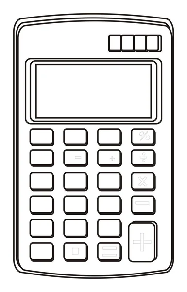 Niet Gekleurde Calculator Een Witte Achtergrond — Stockfoto
