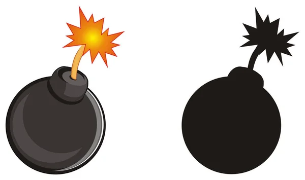 Černé Kulaté Bomba Masivní Černá Bomba — Stock fotografie