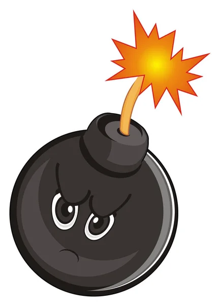 Smutną Twarz Czarny Okrągły Bomby — Zdjęcie stockowe