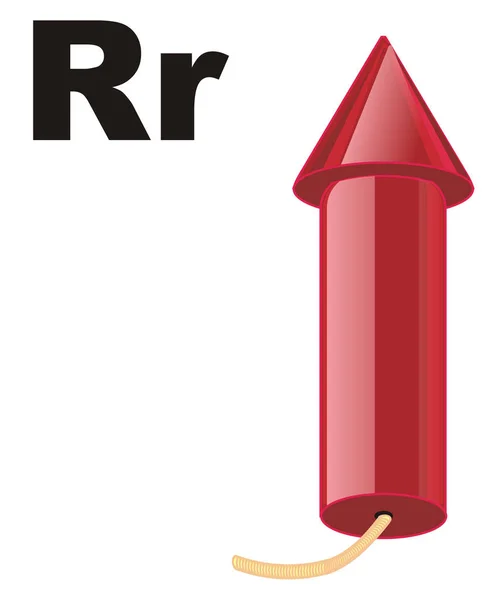 Червона Ракетка Чорні Літери — стокове фото