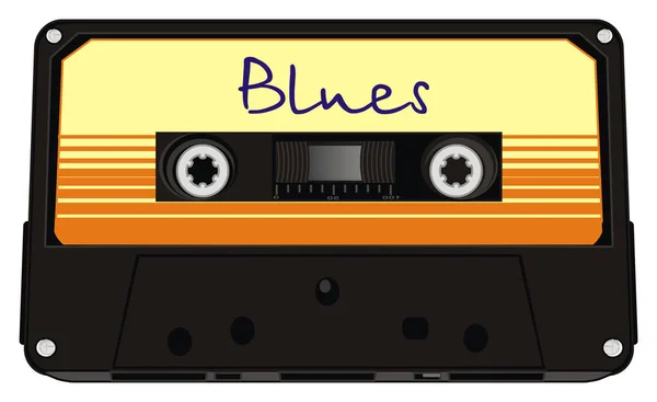 Audio Cassette Inscription Blues — Stock Photo, Image