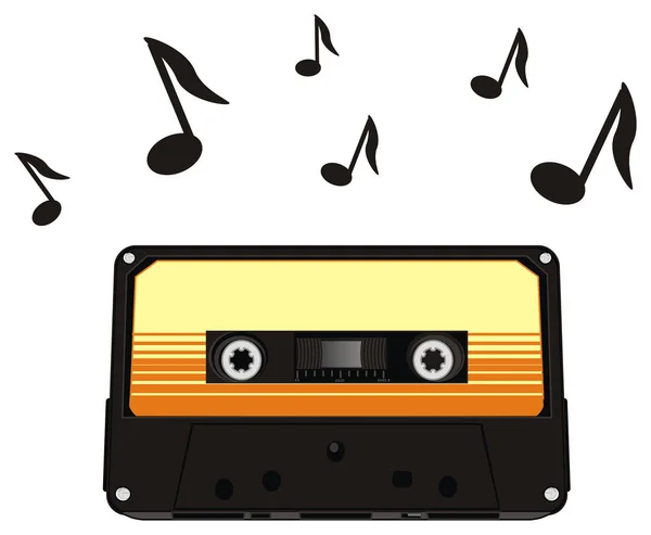 Audio Cassette Veel Zwarte Noten — Stockfoto