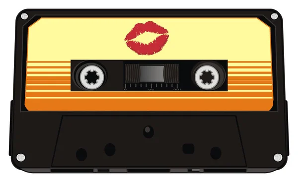 Audio Cassette Red Kiss — Stock Photo, Image