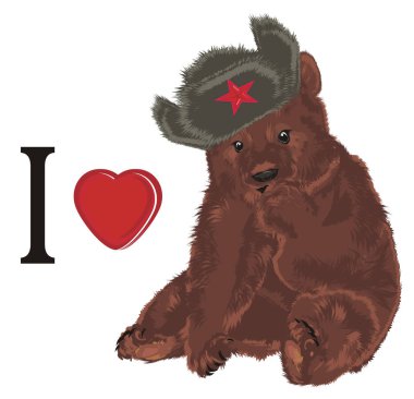 Rus ayısına seviyorum yazıt