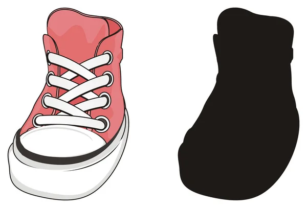 Pink Gumshoes Stand Solid Black Gumshoes — Stock Photo, Image