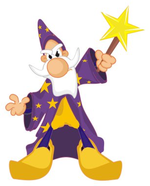 Şeytani büyücü dur ve sihirli değneği tut.